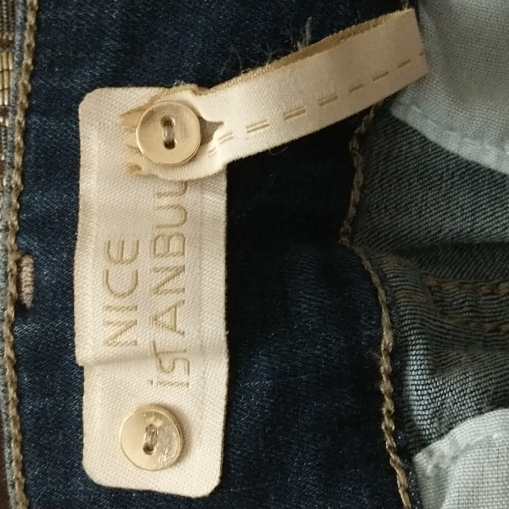 Skinny jeans, Nice Istanbul, Turkish, heavily jeweled jeans, European 40, NWT - Picture 10 of 14